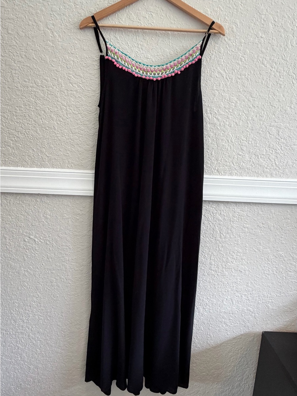 Red Carter Cover Up - Black with crochet neckline - M